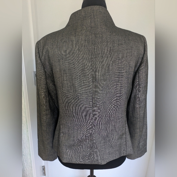Anne Klein Women’s Short Jacket Suit Coat Brown Black Stretch Shimmer Size 14 - Picture 5 of 16